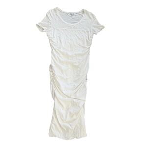 james perse white ruched dress James Perse - Rushed T-shirt Dress